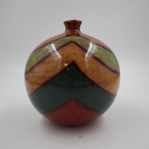 214 - Studio pottery globular vase in the manner of Poole, H: 22 cm. UK P&P Group 2 (£20+VAT for the first... 