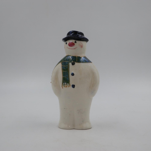 222 - Anita Harris snowman figure, signed in gold, no cracks or chips, H: 15 cm. UK P&P Group 2 (£20+VAT f... 