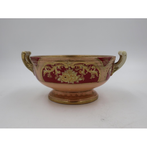 223 - Noritake twin handled footed fruit bowl, some loss to the gilt, D: 25.5cm. UK P&P Group 2 (£20+VAT f... 