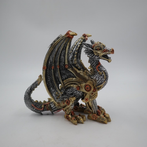 229 - Steampunk style dragon, H: 20 cm. UK P&P Group 2 (£20+VAT for the first lot and £4+VAT for subsequen... 