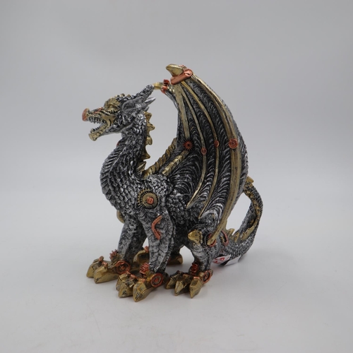 229 - Steampunk style dragon, H: 20 cm. UK P&P Group 2 (£20+VAT for the first lot and £4+VAT for subsequen... 