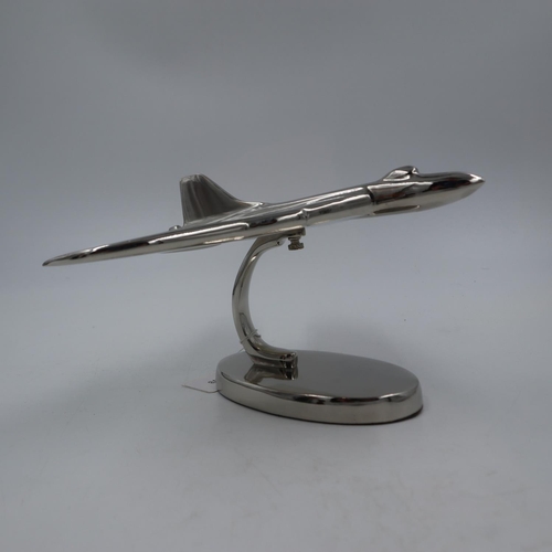 232 - Chrome Vulcan Bomber on base, L: 20 cm. UK P&P Group 2 (£20+VAT for the first lot and £4+VAT for sub... 