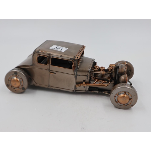 241 - Tin plate Hot Rod car, L: 30 cm. UK P&P Group 3 (£30+VAT for the first lot and £8+VAT for subsequent... 