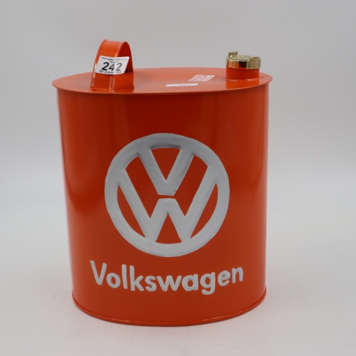 242 - Orange Volkswagen petrol can. UK P&P Group 3 (£30+VAT for the first lot and £8+VAT for subsequent lo... 