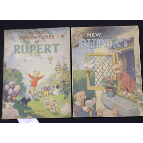 255 - Daily Express The New Rupert book c.1946, and More Adventures of Rupert, c.1947 (2). UK P&P Group 1 ... 