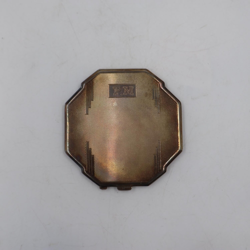 79 - Sterling silver ladies compact, Art Deco in design, dates to 1951. UK P&P Group 1 (£16+VAT for the f... 