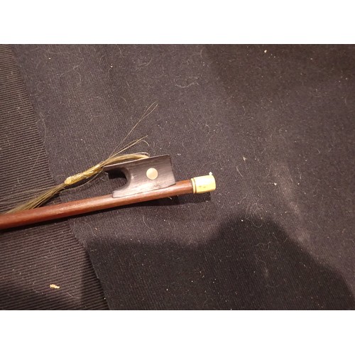 123 - 19th century violin and bow, un-named, for restoration. Not available for in-house P&P