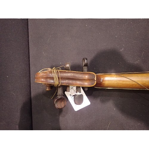 123 - 19th century violin and bow, un-named, for restoration. Not available for in-house P&P