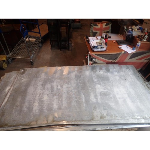 1896D - Three aluminium sheets and approximately 80 mixed steel sheets, largest 250 x 125 cm. These must be ... 