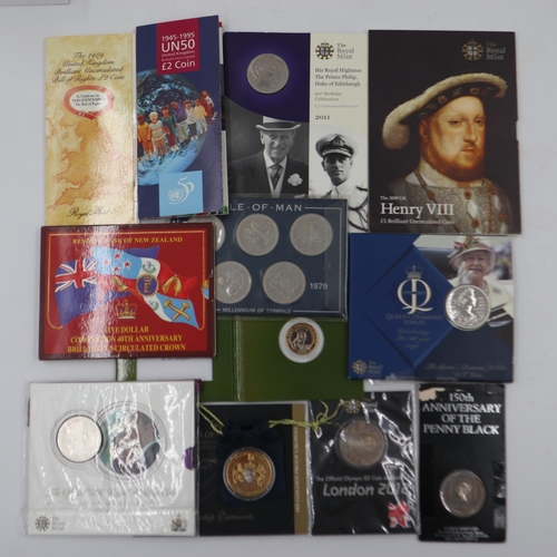 2001 - Mixed UK and Isle of Man Commemorative coins sealed in packs. UK P&P Group 1 (£16+VAT for the first ... 