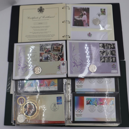 2003 - Medallic first day covers in two albums including Diamond Wedding anniversary collection and others ... 