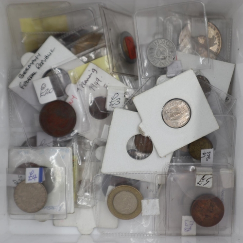 2014 - 19th and 20th century world coins, all in flips. UK P&P Group 1 (£16+VAT for the first lot and £2+VA... 