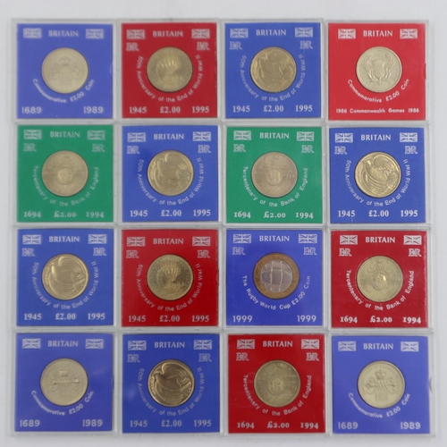 2023 - Sixteen mixed collectors edition cased £2 coins. UK P&P Group 1 (£16+VAT for the first lot and £2+VA... 