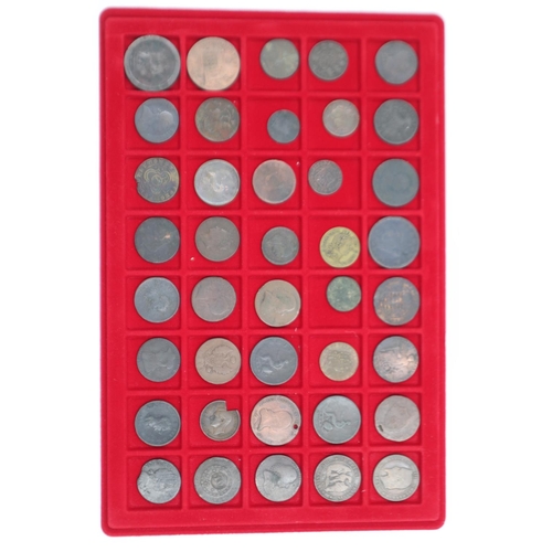 2056 - Forty early milled and work house coins - circulated. UK P&P Group 1 (£16+VAT for the first lot and ... 