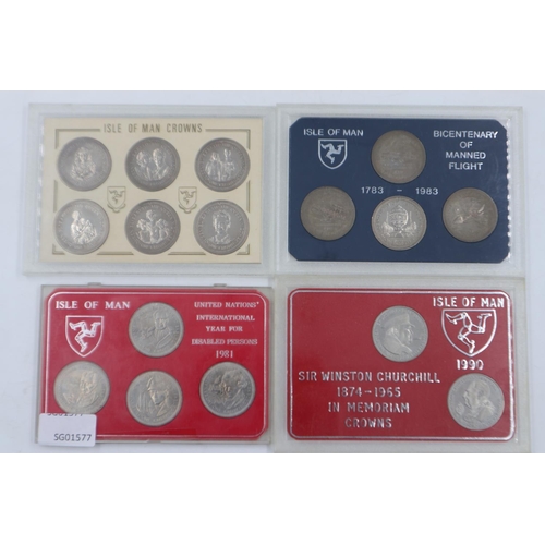 2064 - Four cased Isle of Man crown coin sets. UK P&P Group 1 (£16+VAT for the first lot and £2+VAT for sub... 