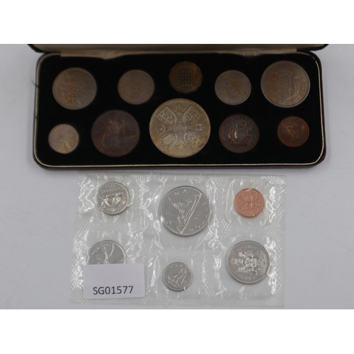 2066 - Boxed 1953 Coronation Specimen coin set and a Canada 1985 set. UK P&P Group 1 (£16+VAT for the first... 