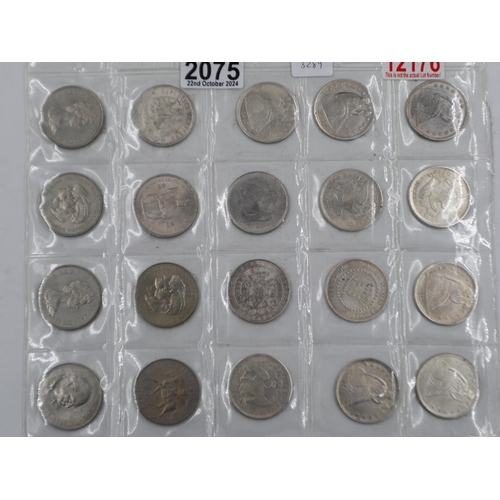 2075 - A page of crowns with other coins. UK P&P Group 1 (£16+VAT for the first lot and £2+VAT for subseque... 