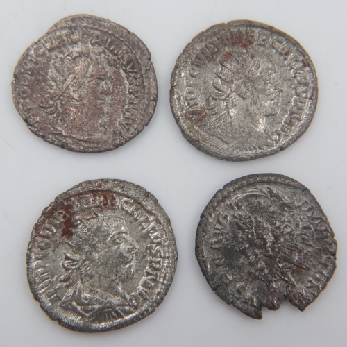 2083 - Four silver Roman radiate double Denarius coins - gF. UK P&P Group 0 (£6+VAT for the first lot and £... 