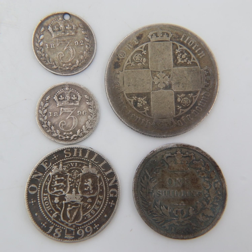 2093 - Five circulated silver coins of queen Victoria. UK P&P Group 0 (£6+VAT for the first lot and £1+VAT ... 