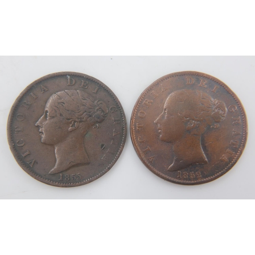 2094 - Two queen Victoria half pennies in VF. UK P&P Group 0 (£6+VAT for the first lot and £1+VAT for subse... 