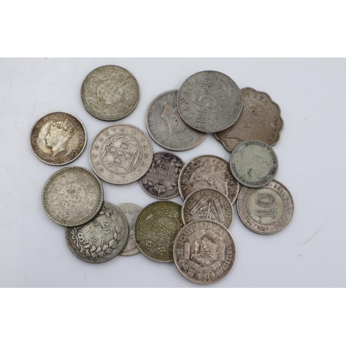 2096 - Quantity of world silver denominations including British territories. UK P&P Group 0 (£6+VAT for the... 