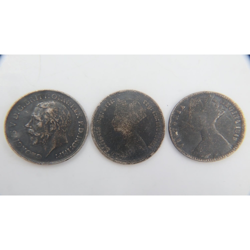 2099 - Three silver florins, 1849, 1914 and undated. UK P&P Group 0 (£6+VAT for the first lot and £1+VAT fo... 