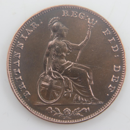 2104 - 1853 - copper farthing of queen Victoria - EF. UK P&P Group 0 (£6+VAT for the first lot and £1+VAT f... 