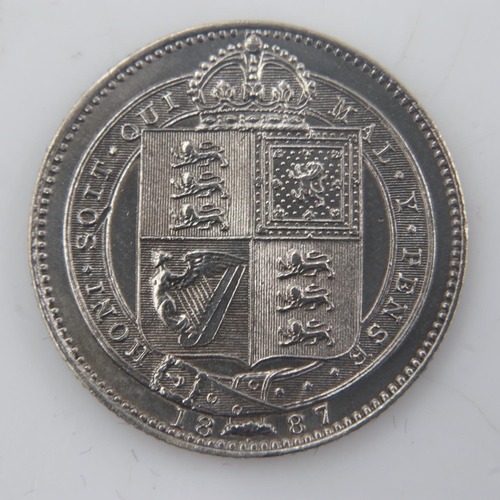 2106 - 1887 - silver shilling of queen Victoria - EF. UK P&P Group 0 (£6+VAT for the first lot and £1+VAT f... 