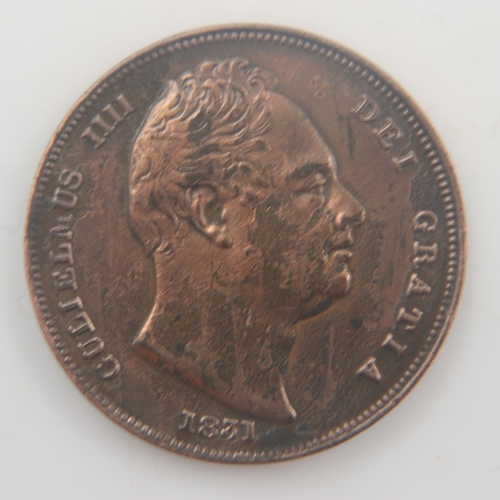 2107 - 1831 - copper farthing of William IV - gF. UK P&P Group 0 (£6+VAT for the first lot and £1+VAT for s... 