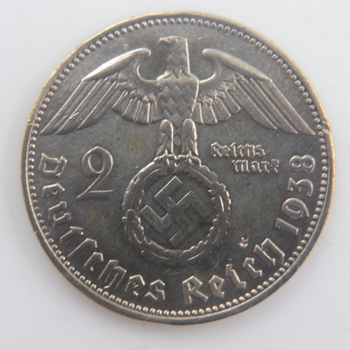 2111 - 1934 J (Hamburg) - silver Third Reich 2 Reichsmark - gVF. UK P&P Group 0 (£6+VAT for the first lot a... 