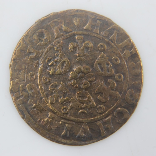 2116 - 16th century - orb and rose medieval jetton - gVF. UK P&P Group 0 (£6+VAT for the first lot and £1+V... 