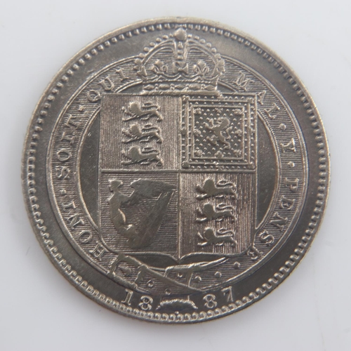 2120 - 1887 - silver shilling of queen Victoria - gVF. UK P&P Group 0 (£6+VAT for the first lot and £1+VAT ... 