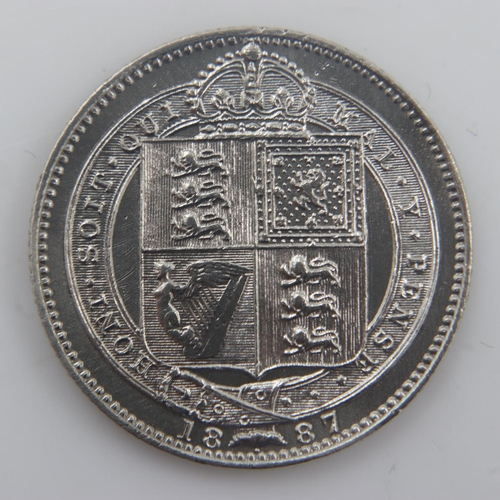 2123 - 1887 - silver shilling of queen Victoria - nEF. UK P&P Group 0 (£6+VAT for the first lot and £1+VAT ... 