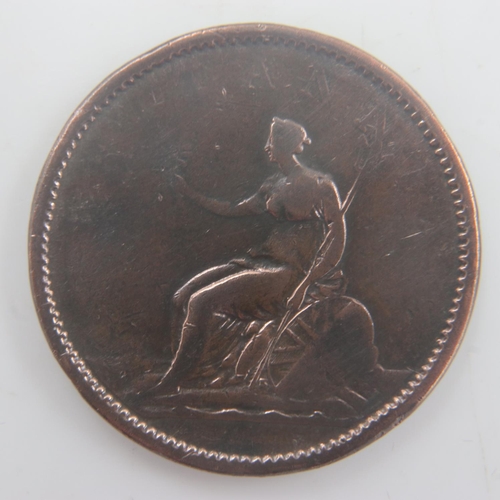 2125 - 1807 - copper penny of George III - aVF. UK P&P Group 0 (£6+VAT for the first lot and £1+VAT for sub... 