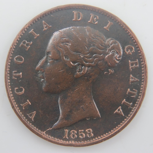 2130 - 1858 - halfpenny of queen Victoria - gVF. UK P&P Group 0 (£6+VAT for the first lot and £1+VAT for su... 