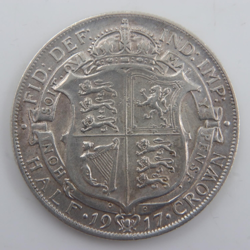 2134 - 1917 - silver half crown of George V - VF. UK P&P Group 0 (£6+VAT for the first lot and £1+VAT for s... 