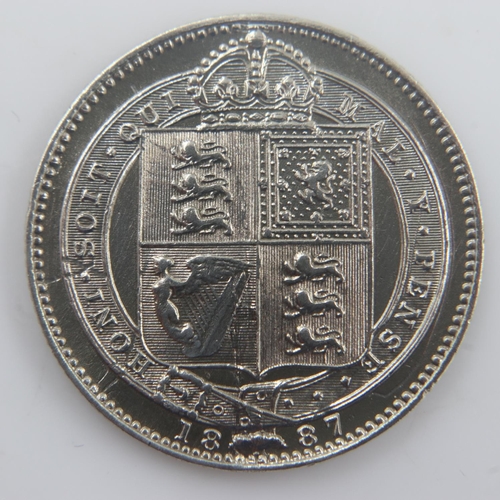 2135 - 1887 - silver shilling of queen Victoria - nEF. UK P&P Group 0 (£6+VAT for the first lot and £1+VAT ... 