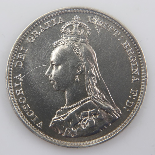 2135 - 1887 - silver shilling of queen Victoria - nEF. UK P&P Group 0 (£6+VAT for the first lot and £1+VAT ... 