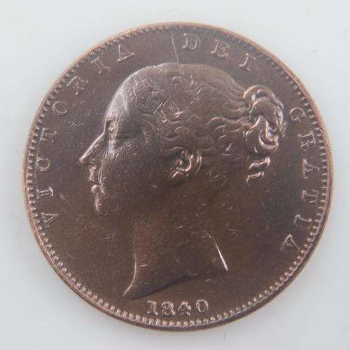 2137 - 1840 - farthing of queen Victoria - VF. UK P&P Group 0 (£6+VAT for the first lot and £1+VAT for subs... 