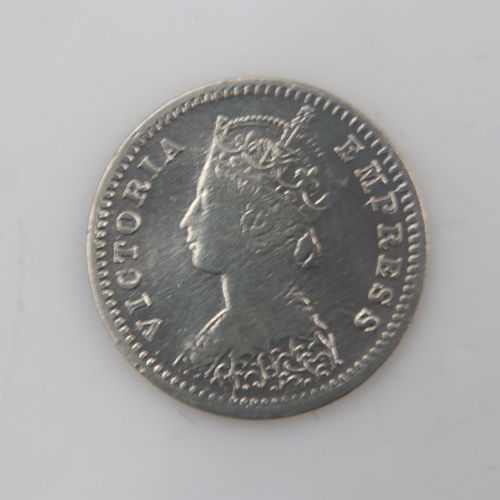 2138 - 1887 - India silver 2 Annas of queen Victoria. UK P&P Group 0 (£6+VAT for the first lot and £1+VAT f... 