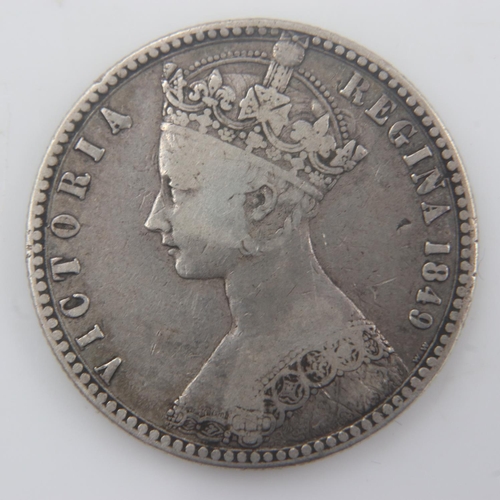 2145 - 1849 - silver godless florin of queen Victoria - VF. UK P&P Group 0 (£6+VAT for the first lot and £1... 