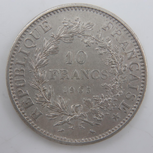 2151 - 1965 - silver French 10 Francs - aEF. UK P&P Group 0 (£6+VAT for the first lot and £1+VAT for subseq... 