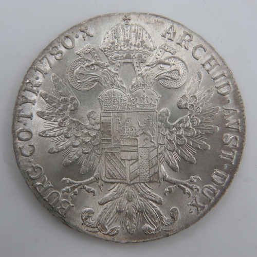 2152 - 1780 Austrian silver restrike thaler. UK P&P Group 0 (£6+VAT for the first lot and £1+VAT for subseq... 