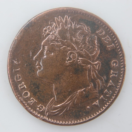 2181 - 1825 - farthing of George IV - VF. UK P&P Group 0 (£6+VAT for the first lot and £1+VAT for subsequen... 