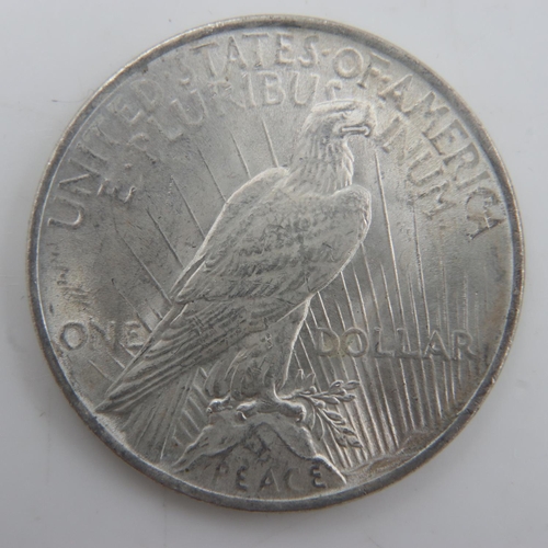 2184 - 1923 American silver Peace dollar, nUNC. UK P&P Group 0 (£6+VAT for the first lot and £1+VAT for sub... 