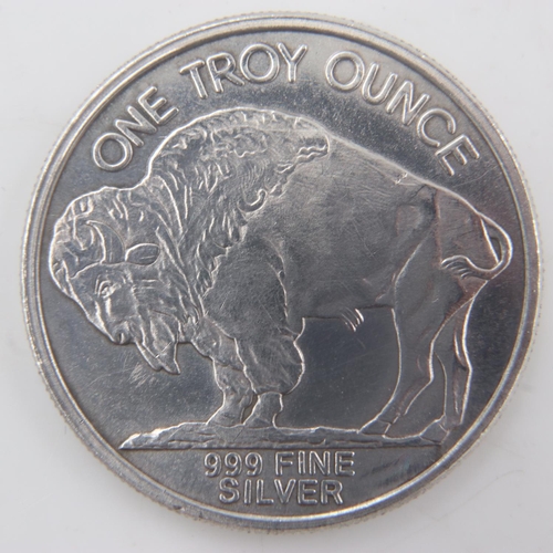 2192 - 999 fine silver Buffalo 1ozt bullion round. UK P&P Group 0 (£6+VAT for the first lot and £1+VAT for ... 