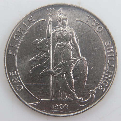 2197 - 1902 - silver florin of Edward VII  - aEF. UK P&P Group 0 (£6+VAT for the first lot and £1+VAT for s... 