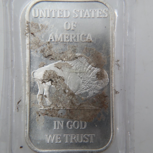 2200 - American 999 1oz silver bullion ingot. UK P&P Group 0 (£6+VAT for the first lot and £1+VAT for subse... 