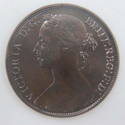 2202 - 1887 - bun head penny of queen Victoria - gVF. UK P&P Group 0 (£6+VAT for the first lot and £1+VAT f... 