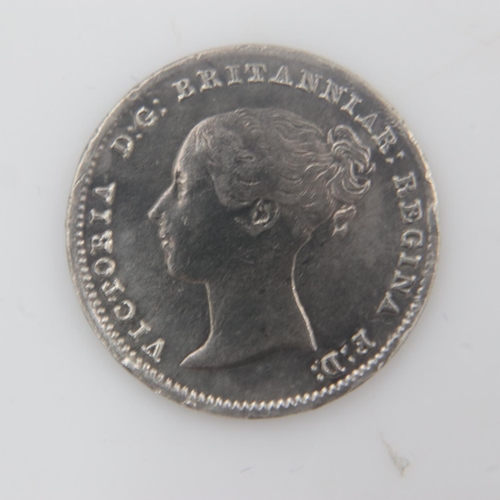 2206 - 1839 - silver threepence of queen Victoria - nEF toned. UK P&P Group 0 (£6+VAT for the first lot and... 